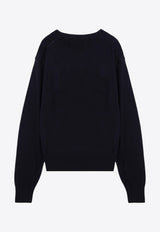 AMI PARIS Ami De Coeur Wool Sweater Midnight Blue BFHKS111KN0025/P_AMI-430