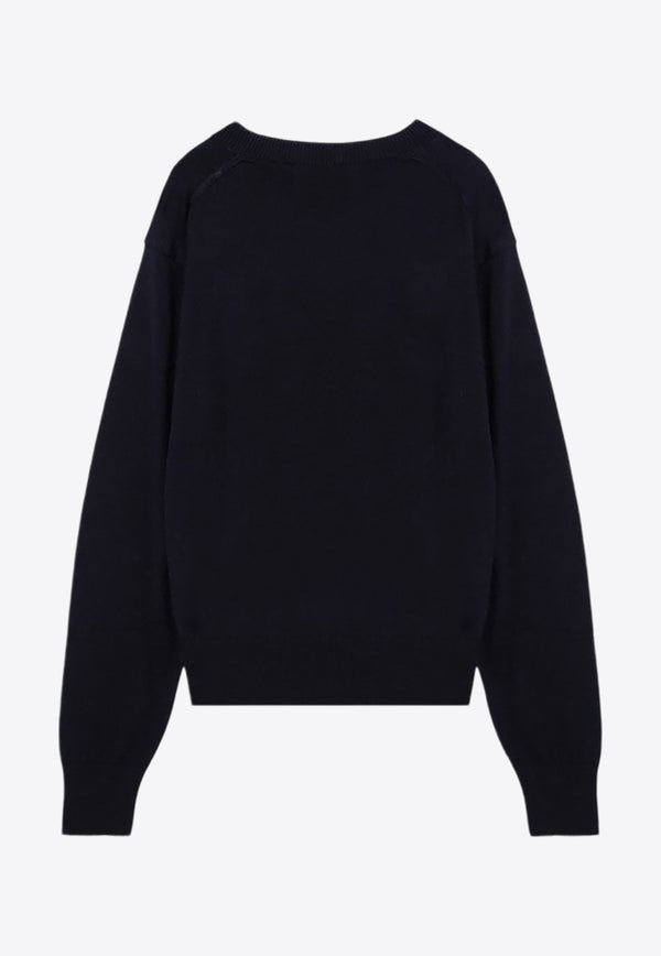 AMI PARIS Ami De Coeur Wool Sweater Midnight Blue BFHKS111KN0025/P_AMI-430