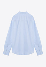 AMI PARIS Ami De Coeur Long-Sleeved Shirt  Light Blue BFUSH063UCO0031/P_AMI-450