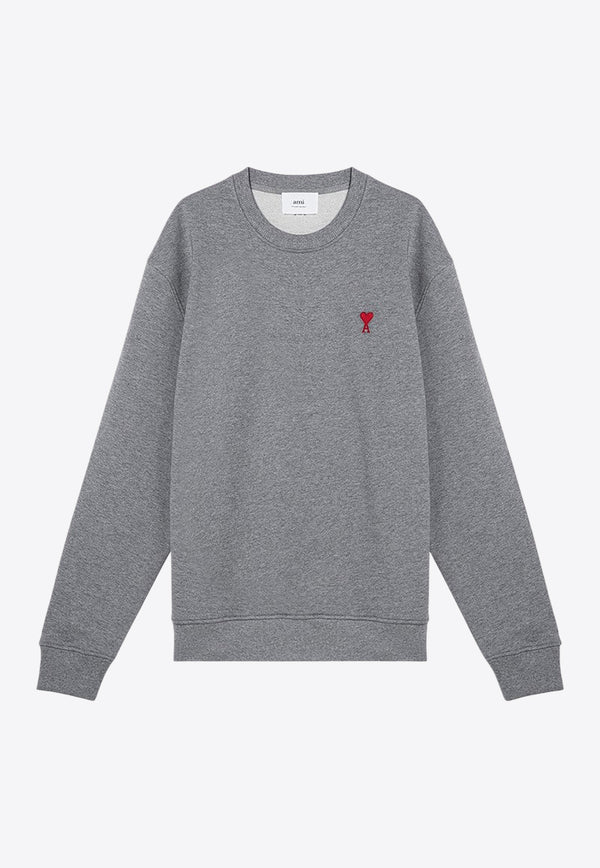 AMI PARIS Ami De Coeur Crewneck Sweatshirt Gray BFUSW001730/P_AMI-055