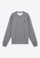 AMI PARIS Ami De Coeur Crewneck Sweatshirt  Gray BFUSW001U730/P_AMI-055