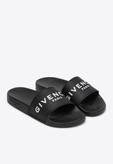 Givenchy Logo Embossed Rubber Slides Black BH301TH1H4/Q_GIV-001