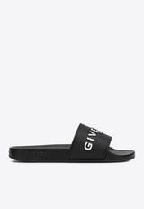 Givenchy Logo Embossed Rubber Slides Black BH301TH1H4/Q_GIV-001