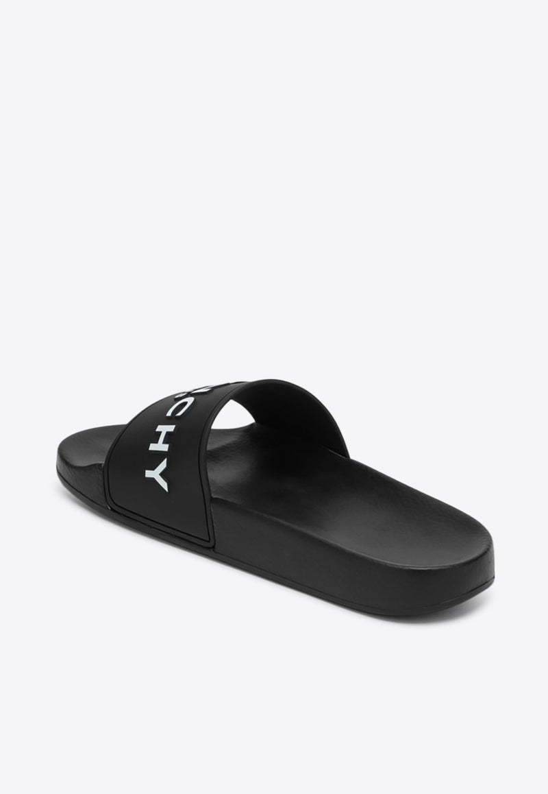 Givenchy Logo Embossed Rubber Slides Black BH301TH1H4/Q_GIV-001