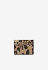 Dolce 
Gabbana Logo Plate Leopard Print Cardholder Brown BI0330 AM568 HA93M