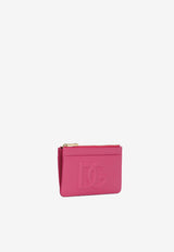 Dolce 
Gabbana Medium DG Logo Zip Cardholder in Calf Leather Purple BI1261 AG081 80441