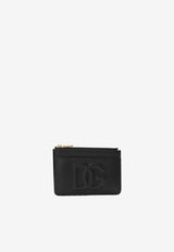 Dolce 
Gabbana Medium DG Logo Zip Cardholder in Calf Leather Black BI1261 AG081 80999