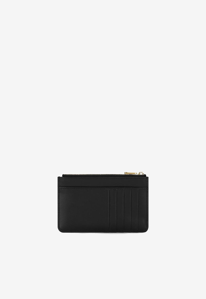 Dolce 
Gabbana Medium DG Logo Zip Cardholder in Calf Leather Black BI1261 AG081 80999