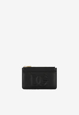 Dolce 
Gabbana Medium DG Logo Zip Cardholder in Calf Leather Black BI1261 AG081 80999