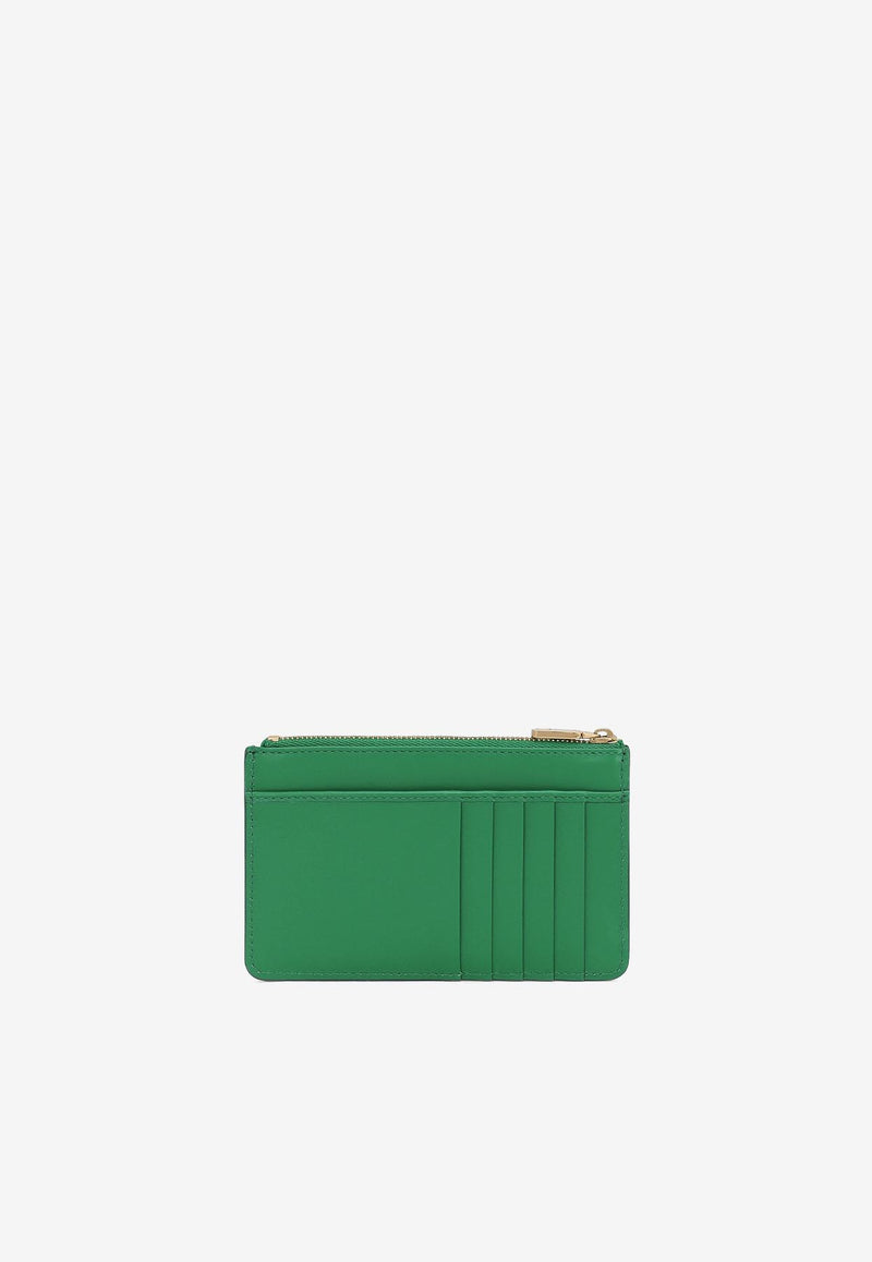 Dolce 
Gabbana Medium DG Logo Zip Cardholder in Calf Leather Green BI1261 AG081 87192