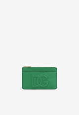 Dolce 
Gabbana Medium DG Logo Zip Cardholder in Calf Leather Green BI1261 AG081 87192