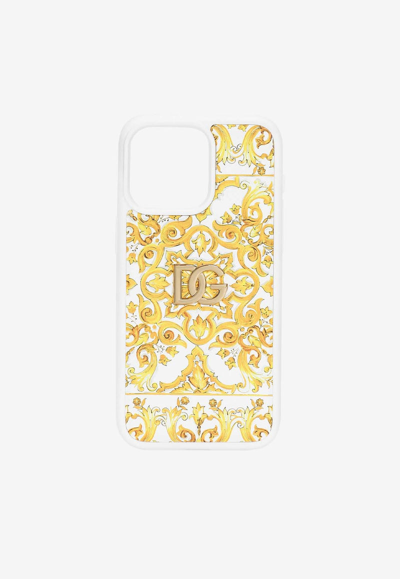 Dolce 
Gabbana iPhone 15 Pro Max Majolica Print Cover BI3314 AT880 HG3OB Yellow