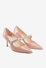 Jimmy Choo Bing 65 Crystal-Embellished Pumps in Patent Leather BING PUMP 65 PAT BALLET PINK