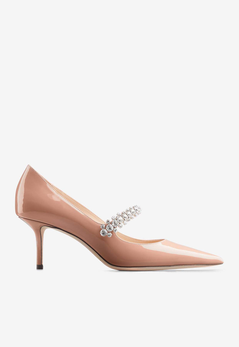 Jimmy Choo Bing 65 Crystal-Embellished Pumps in Patent Leather BING PUMP 65 PAT BALLET PINK