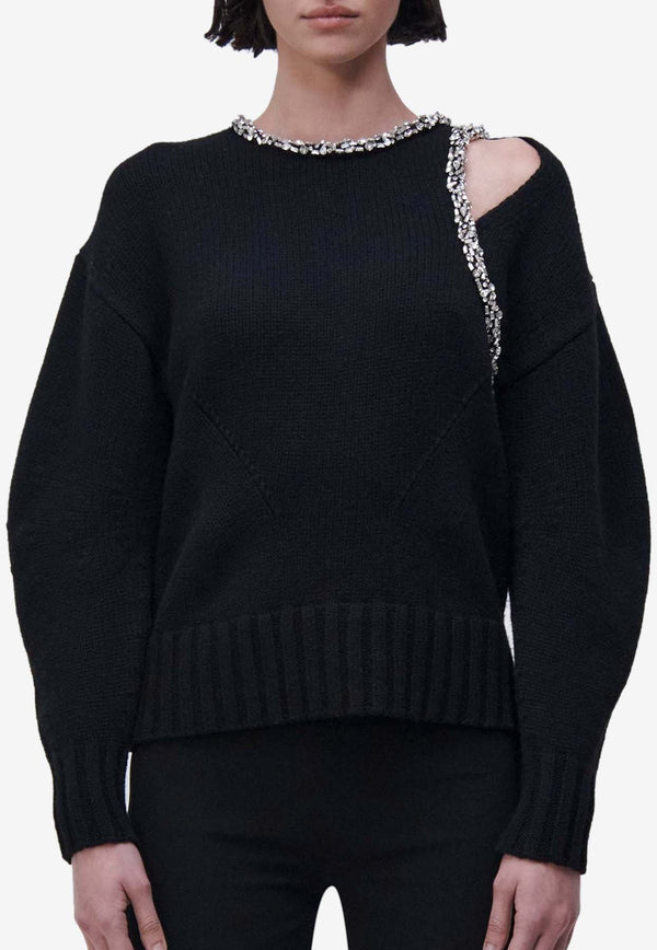 Simkhai Monroe Crystal-Embellished Sweater Black