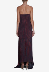 L
IDEE Strapless Plisse Gown Maroon BLACKTIE GOWN - MERLOT SHIMMERMAROON