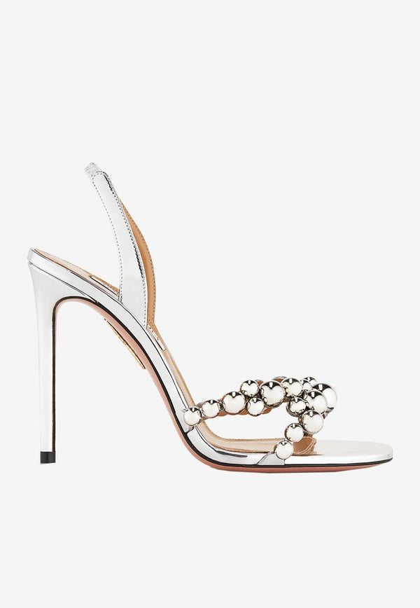 Aquazzura Bubbles 105 Slingback Sandals BLEHIGS0-SSYCCC SILVER