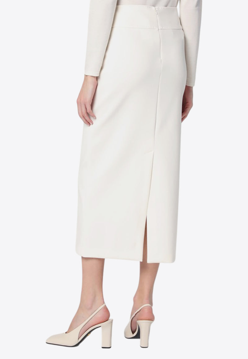 Max Mara Blocco Zipped Midi Skirt White BLOCCOCO/Q_MAXM-001