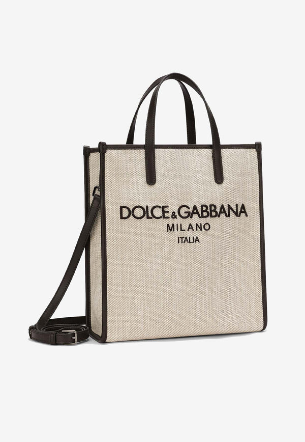 Dolce 
Gabbana Small Logo Canvas Tote Bag BM2259 AN233 80718 Beige