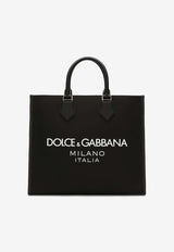 Dolce 
Gabbana Large Rubberized Logo Top Handle Bag Black BM2271 AG182 8B956