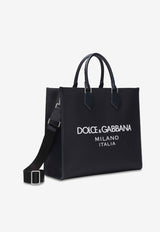 Dolce 
Gabbana Large Rubberized Logo Top Handle Bag Navy BM2271 AG182 8C653