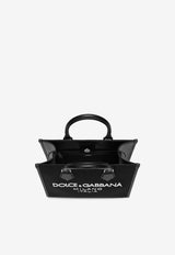 Dolce 
Gabbana Small Rubberized Logo Top Handle Bag Black BM2272 AG182 8B956