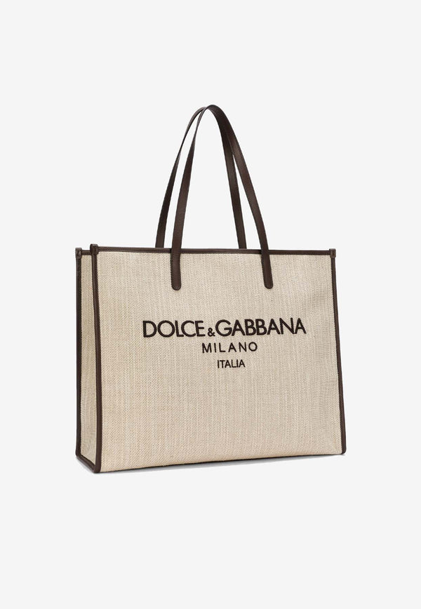 Dolce 
Gabbana Large Logo Canvas Tote Bag BM2274 AN233 80718 Beige