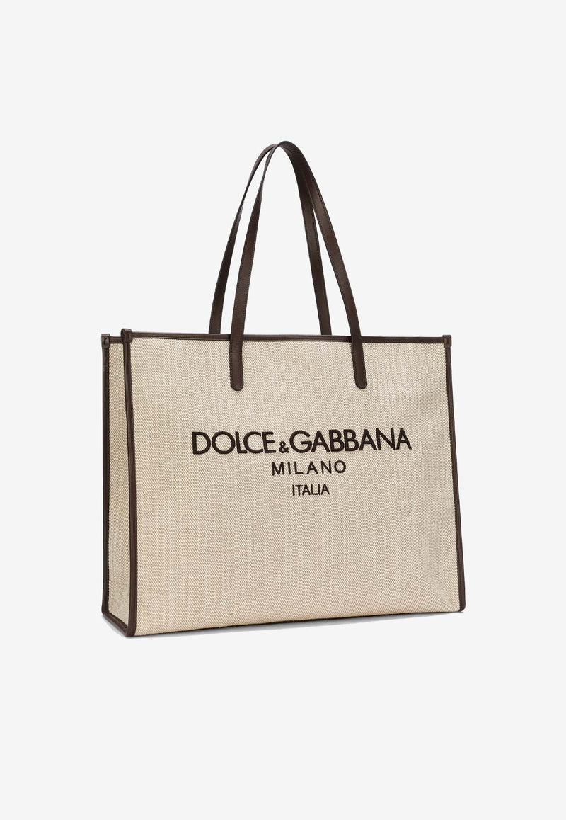 Dolce 
Gabbana Large Logo Canvas Tote Bag BM2274 AN233 80718 Beige