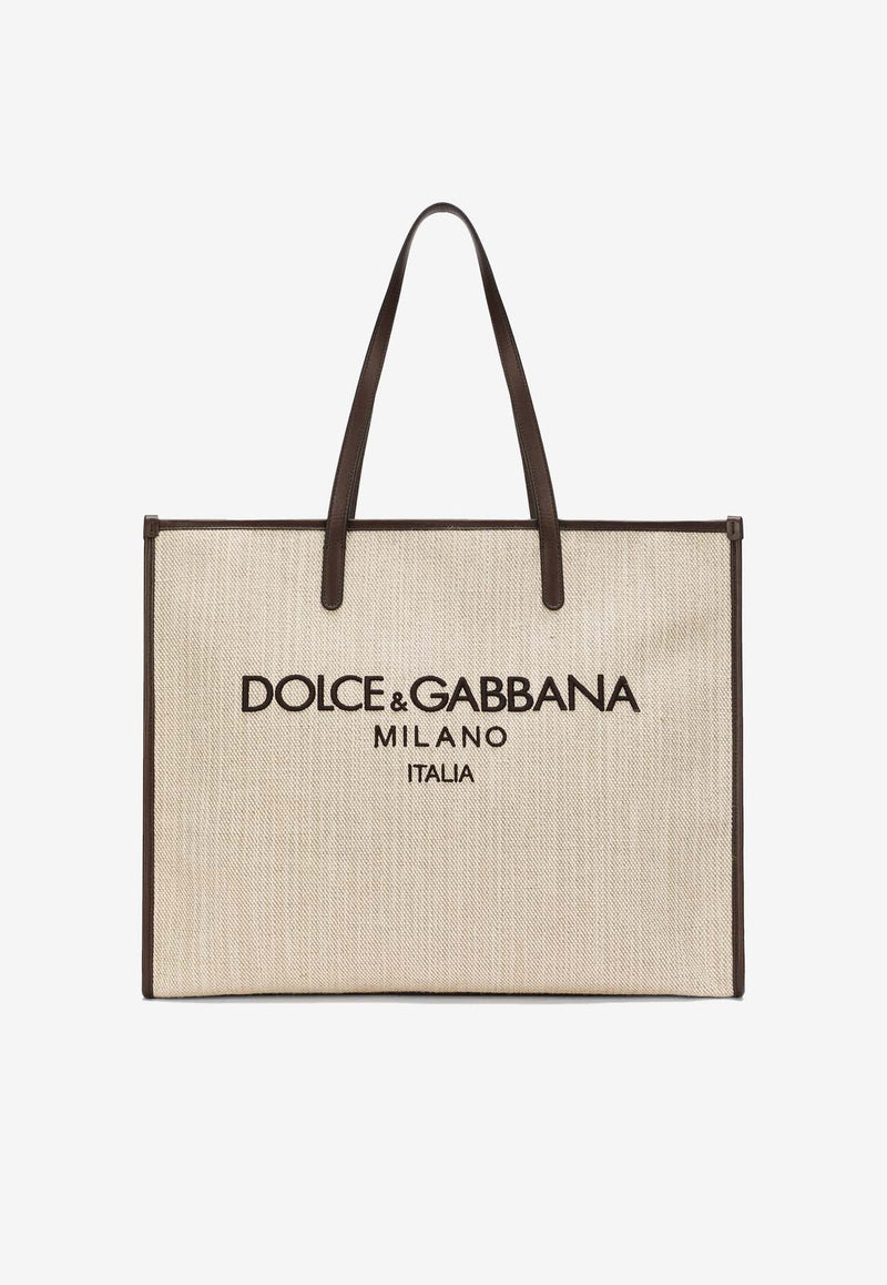 Dolce 
Gabbana Large Logo Canvas Tote Bag BM2274 AN233 80718 Beige