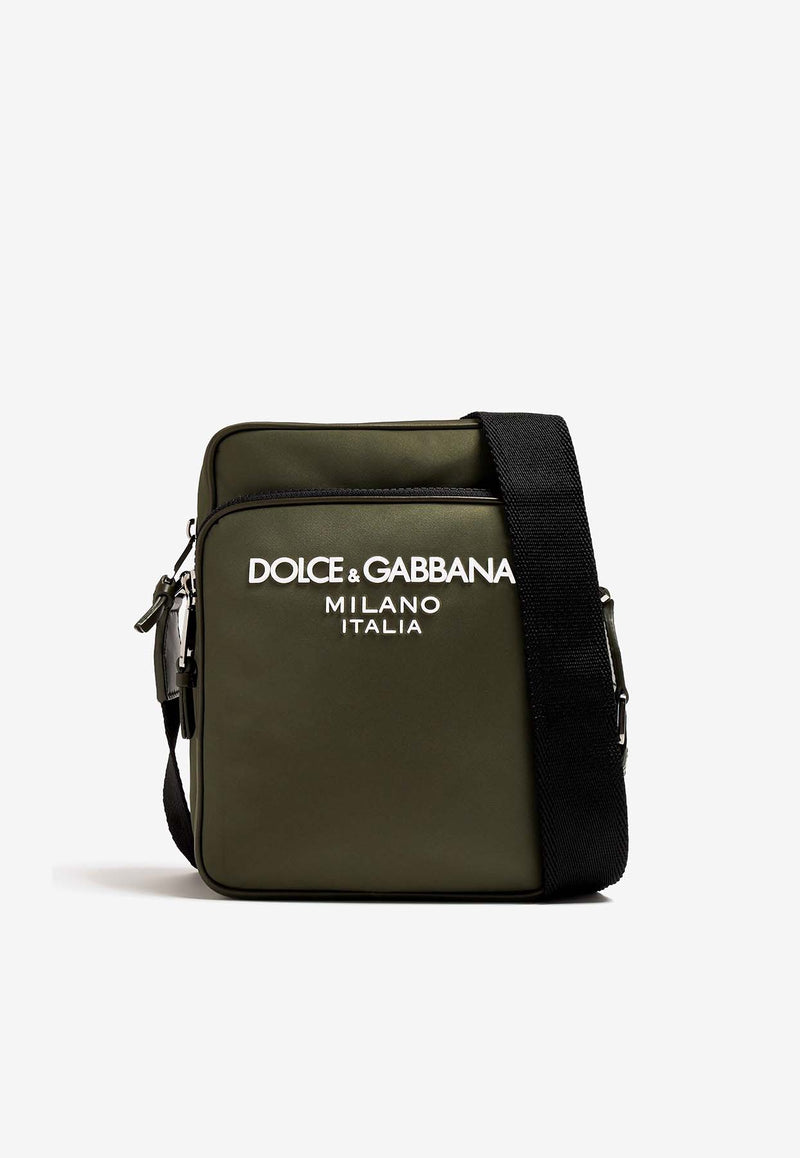 Dolce 
Gabbana Logo Nylon Messenger Bag BM2294 AG182 8N597 Green