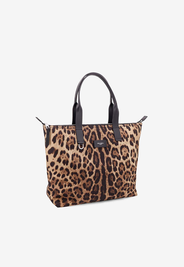 Dolce 
Gabbana Adamo Leopard Print Tote Bag Brown BM2375A6F30_HY13M