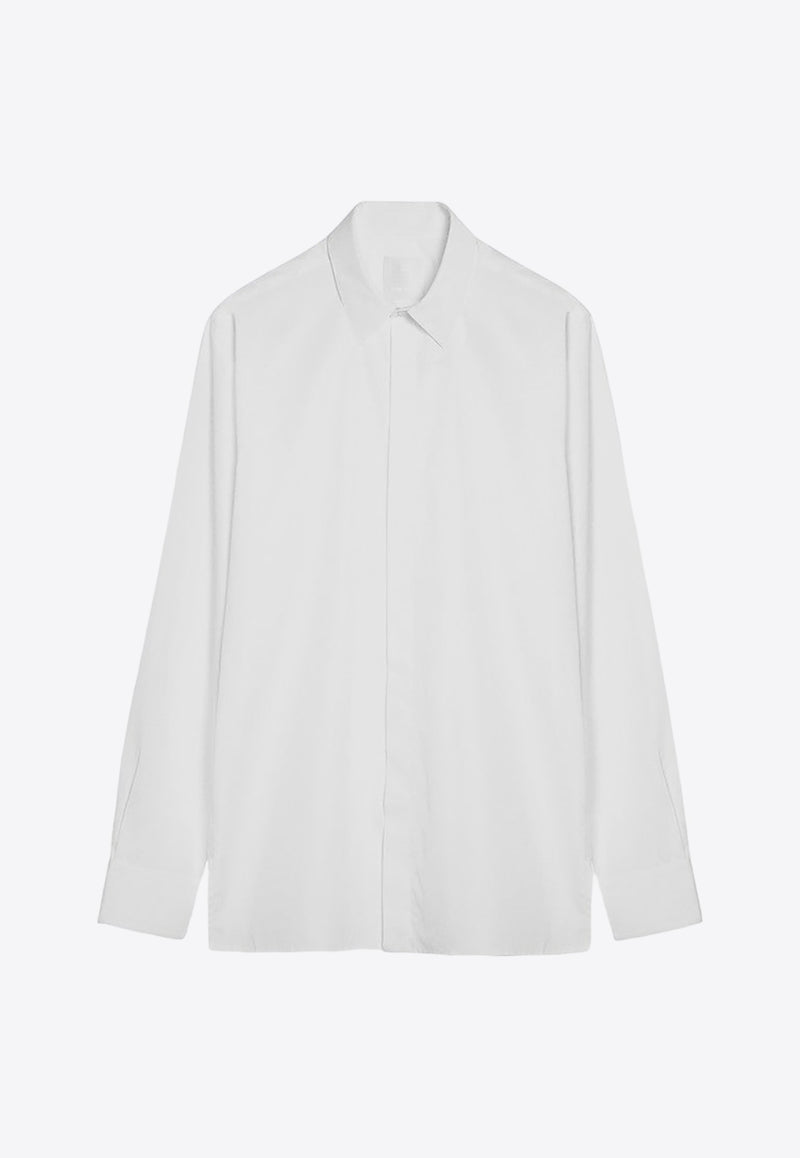 Givenchy Long-Sleeved Poplin Shirt BM60PQ15JT/P_GIV-100 White