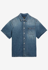 Givenchy Short-sleeved Denim Shirt Blue BM60ZZ5Y99/O_GIV-415