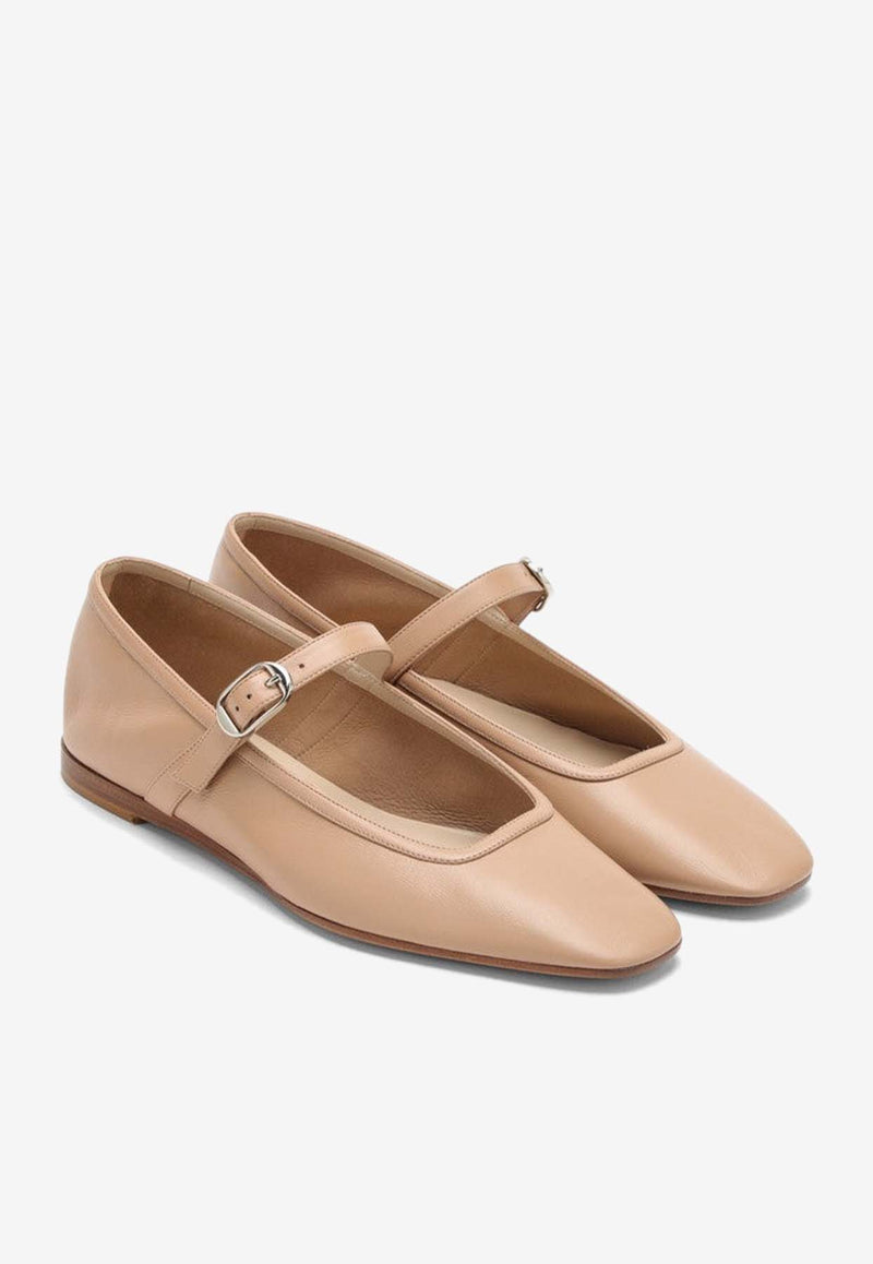 Le Monde Béryl Mary-Jane Nappa Leather Ballet Flats Beige BMJLEA/O_LEMOB-FAW