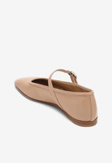 Le Monde Béryl Mary-Jane Nappa Leather Ballet Flats Beige BMJLEA/O_LEMOB-FAW