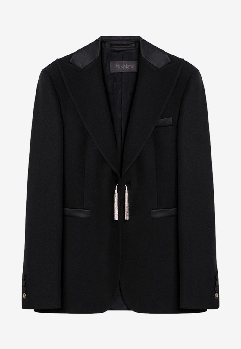 Max Mara Pianoforte Boemia Single-Breasted Tuxedo Blazer Black BOEMIAVI/P_MAXMP-002