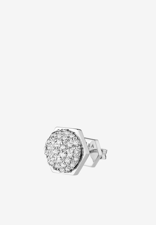 EÉRA Bolt Diamond Stud Earring in 18-karat White Gold Silver BOERFP02U1