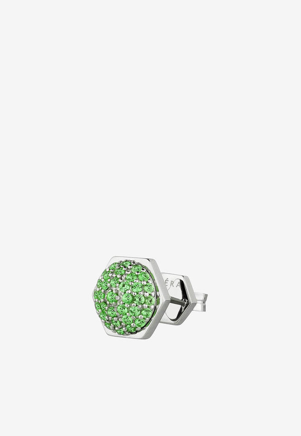 EÉRA Bolt Diamond Stud Earring in 18-karat White Gold Green BOERFP15U1