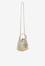 Jimmy Choo Bon Bon Crystal-Embellished Top Handle Bag BON BON XDR GOLD/SILVER