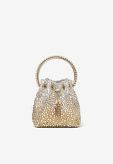 Jimmy Choo Bon Bon Crystal-Embellished Top Handle Bag BON BON XDR GOLD/SILVER