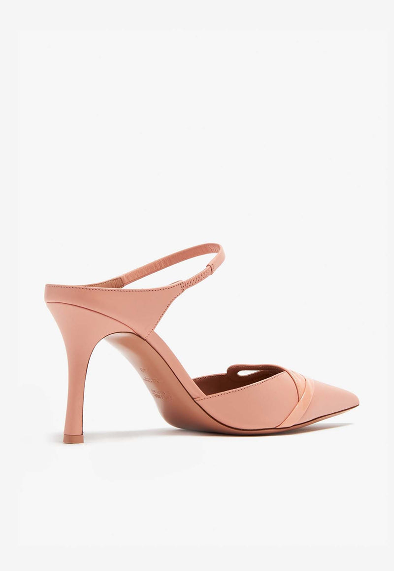 Malone Souliers Bonnie 80 Leather Mules BONNIE 80-4 PEACH/PEACH