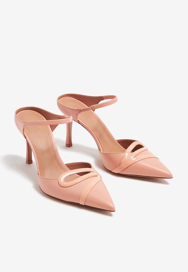 Malone Souliers Bonnie 80 Leather Mules BONNIE 80-4 PEACH/PEACH