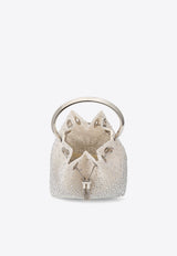 Jimmy Choo Bon Bon Crystal Mesh Bucket Bag White BON BON VUQ WHITE/CRYSTAL