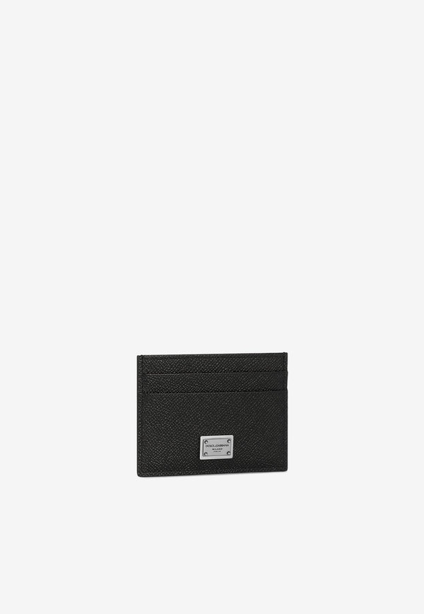 Dolce 
Gabbana Logo Plate Leather Cardholder Black BP0330 AG219 80999