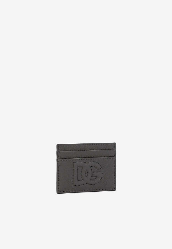 Dolce 
Gabbana DG Logo Deerskin Print Leather Cardholder Gray BP0330 AT489 80748