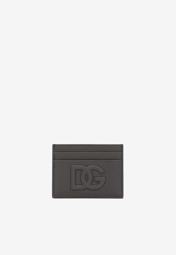 Dolce 
Gabbana DG Logo Deerskin Print Leather Cardholder Gray BP0330 AT489 80748