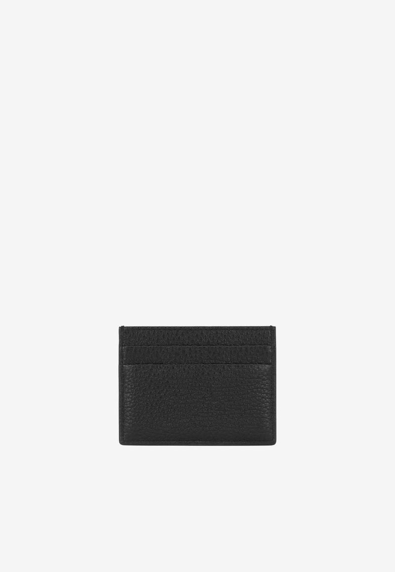 Dolce 
Gabbana DG Logo Deerskin Print Leather Cardholder Black BP0330 AT489 80999