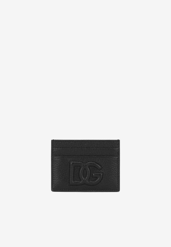 Dolce 
Gabbana DG Logo Deerskin Print Leather Cardholder Black BP0330 AT489 80999