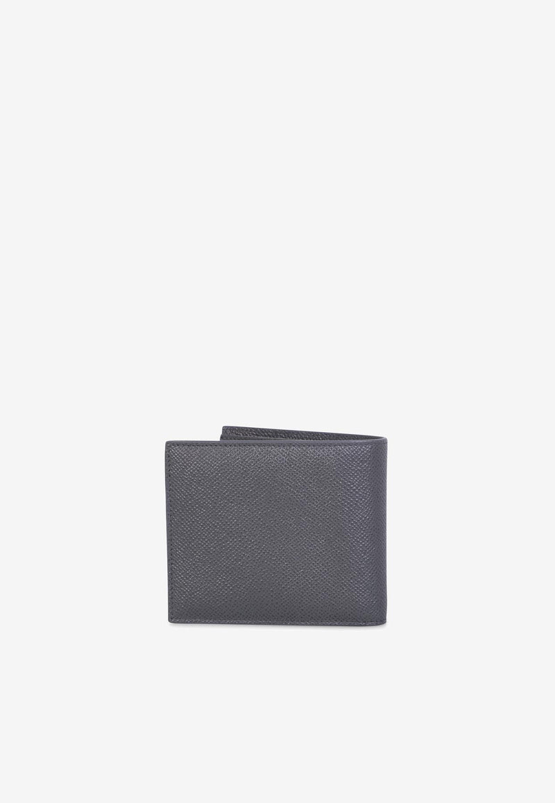 Dolce 
Gabbana Logo Plate Leather Bi-Fold Wallet Gray BP1321 AG219 8H708