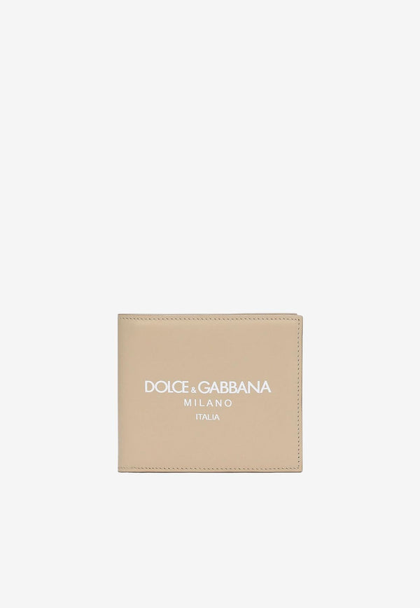 Dolce 
Gabbana Milano Logo Bi-Fold Wallet Beige BP1321 AN244 HYII7